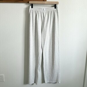 PARKE Cotton Boxer Lightweight Pants Lounge Light Heather Gray White Small